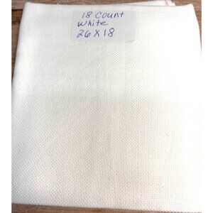 18 Count White Aida Cloth 26" X 18" For Cross Stitch & Embroidery